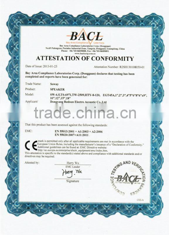 Soway NG-1575 Max Power Handling 3000W Dual voice coil Subwoofer 15inch