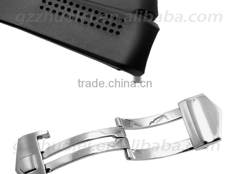 New Arrival Waterproof Black Silicone Rubber WristWatch watch Strap Band Replacement 22mm