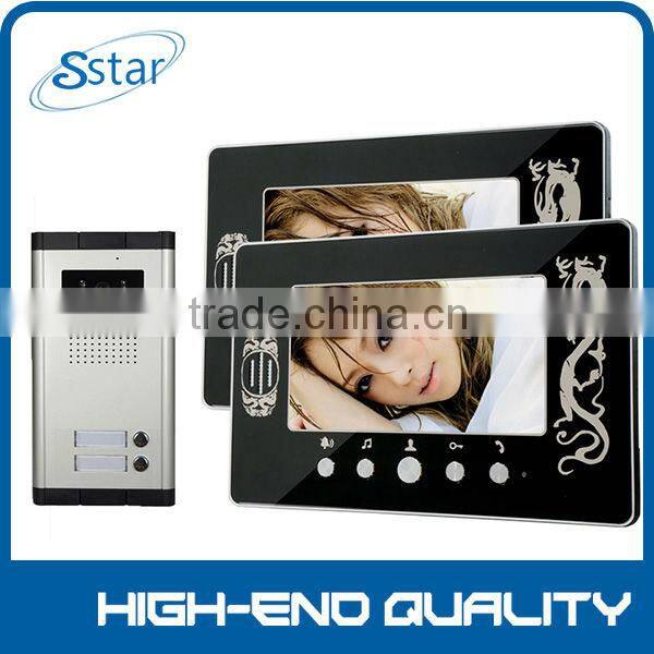Apartment Wired video doorphone Entry 6 Unit & 7" TFT LCD Indoor Monitor & Video Intercom System XSL-V7C-520