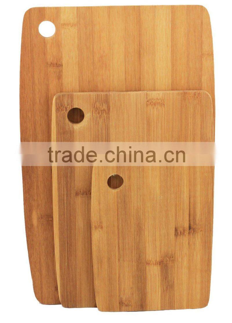 3pc bamboo cutting board set round cutting board, rect cutting board