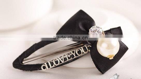 korean fashion hair bow crystal hair clip bulk hair accessories