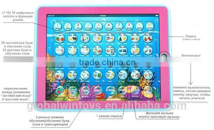 New touch experiential learning pad english&russian educational toy multifuction toys for kids gw-tys2921p