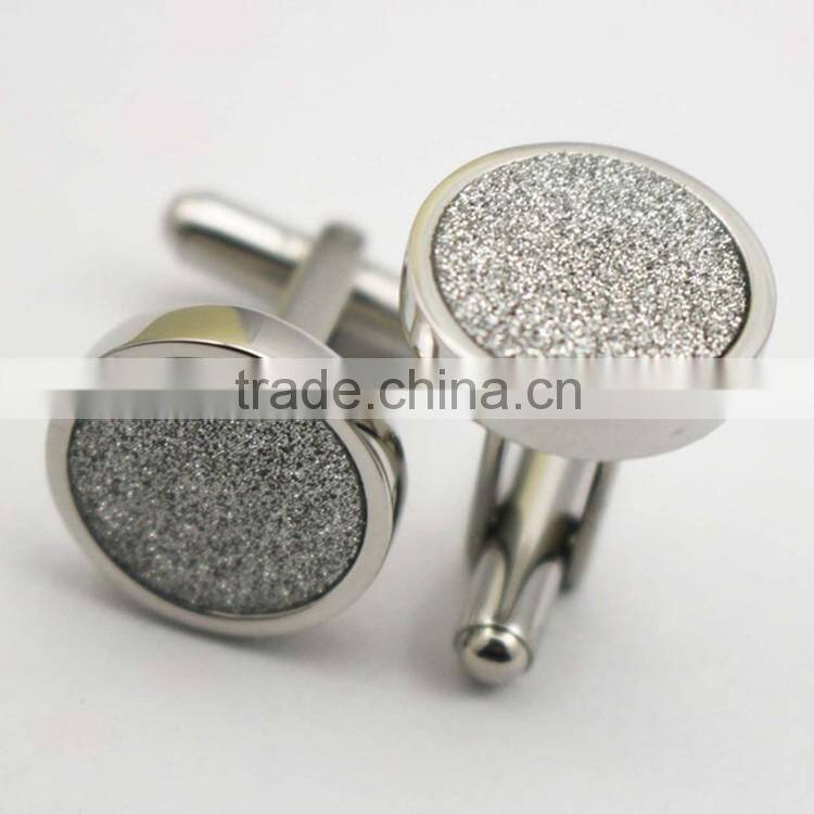 Classic Simple Stainless Steel Round Silver Wedding Cuff Link Blanks