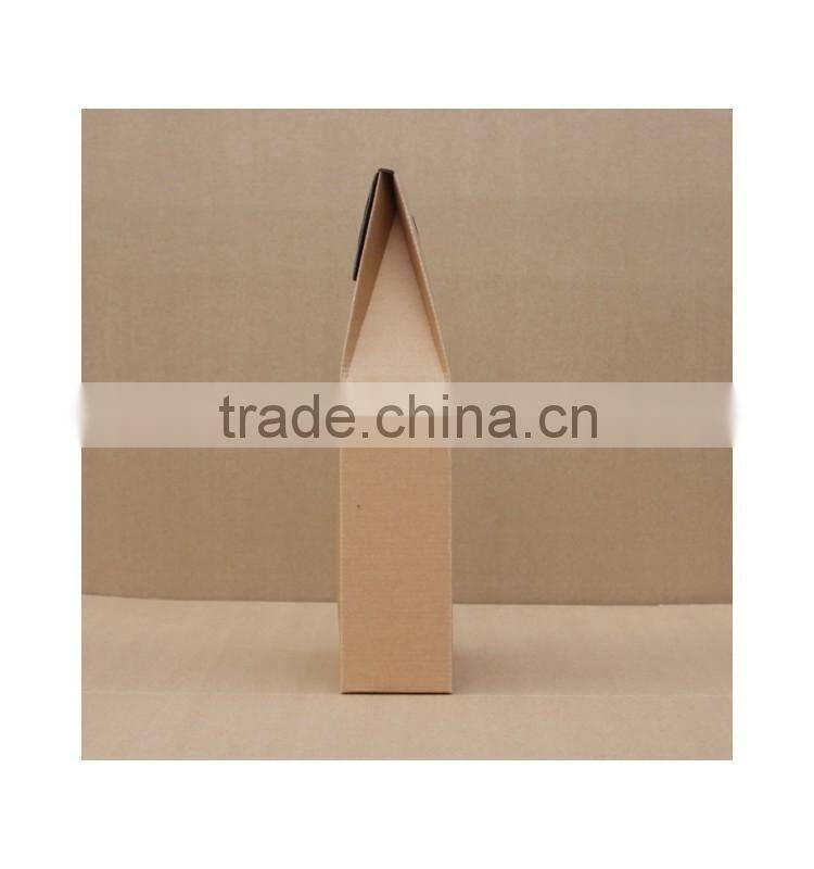 custom corrugated paper wine pack box with handle