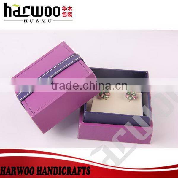 Classical leatherette paper ring box custom leather jewelry box wholesale