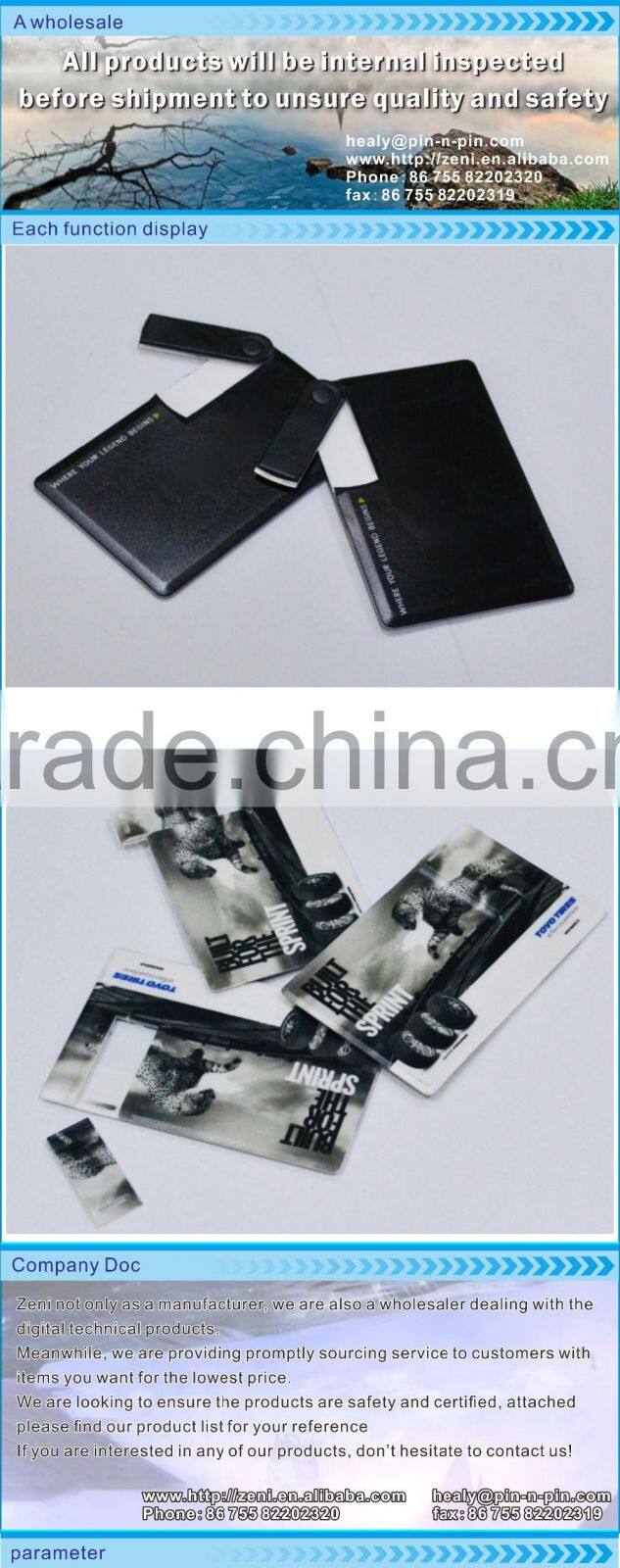 China Factory custom shape bulk usb credit card of metal