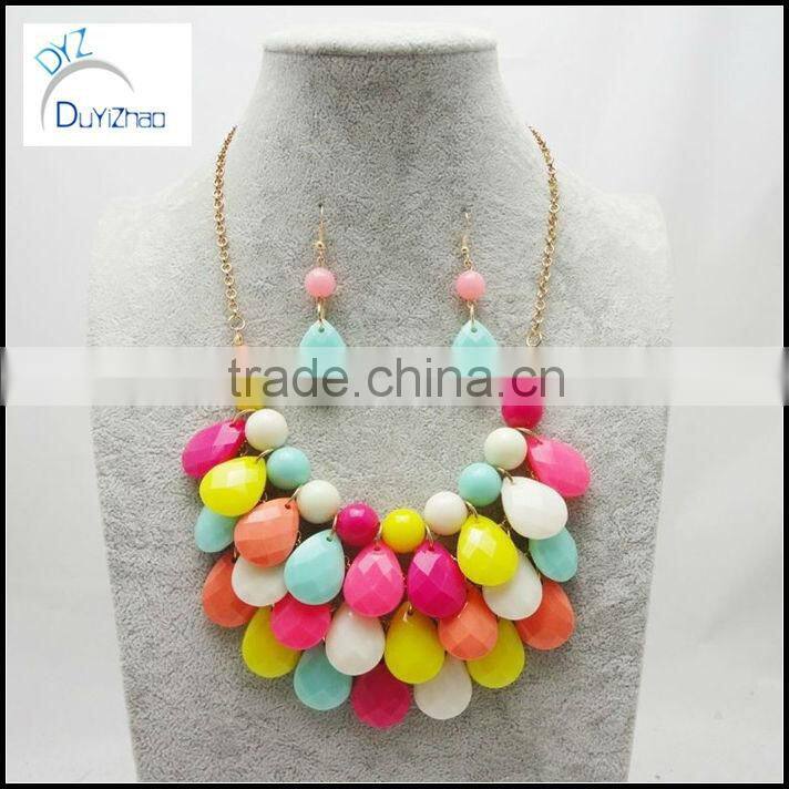 promotion Flower Bubble Bib Choker Statement Necklace