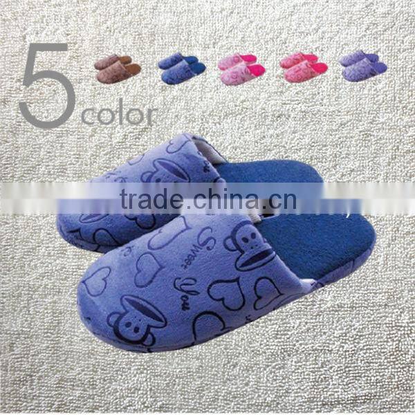 2014 women's winter slippers sweet heart Love cartoon butterfly slippers home flats indoor floor cotton padded shoes