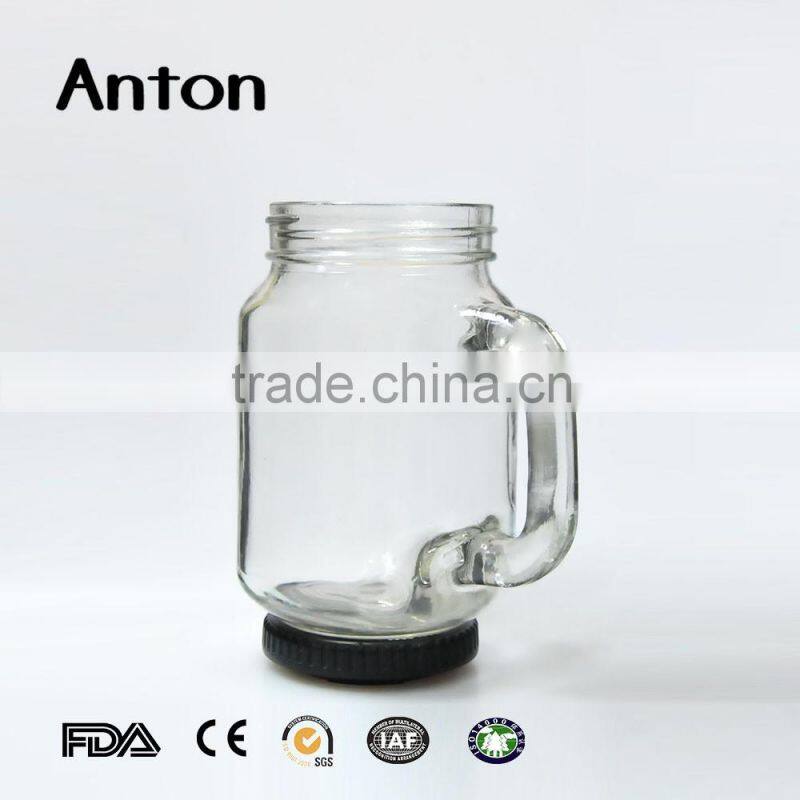 500ml Drinking Glass Mason Jar With Handle