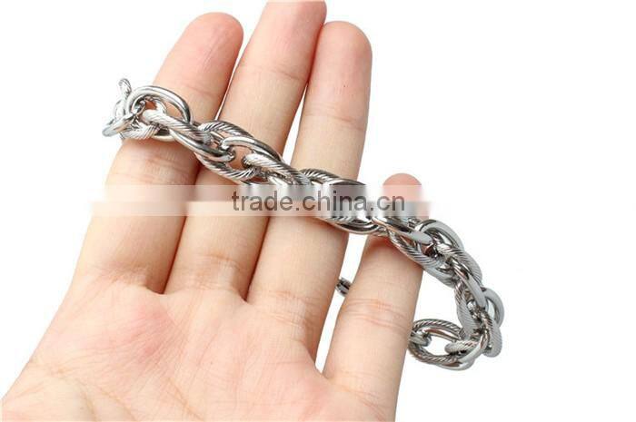 Kindy jewelry JCB0235 latest design natural color stainless steel bracelet hand chain for men