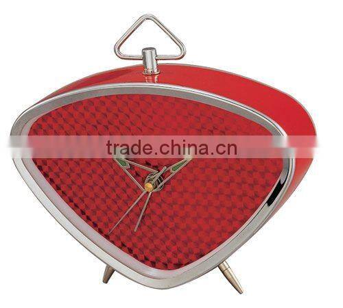 triangle shape metal case mechanical alarm clock