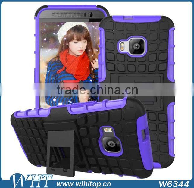 Silicone+ PC Orange Shockproof Case for HTC One M9, with Stand Function