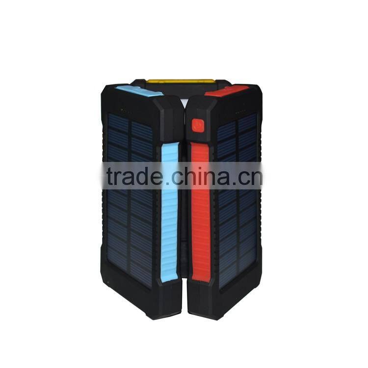 New arriving!!2016 Original developed waterproof Dual USB port 10000mAh solar power bank charger for mobile phone