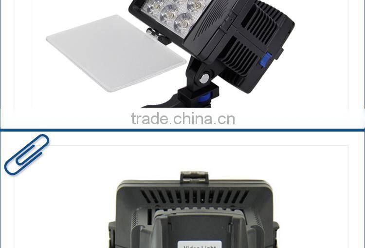 36W 6000K 12 big led bulbs LED camcorder light with battery and remote control