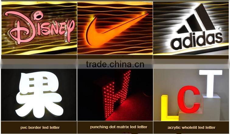 Outdoor used metal letter backlit led light up signs