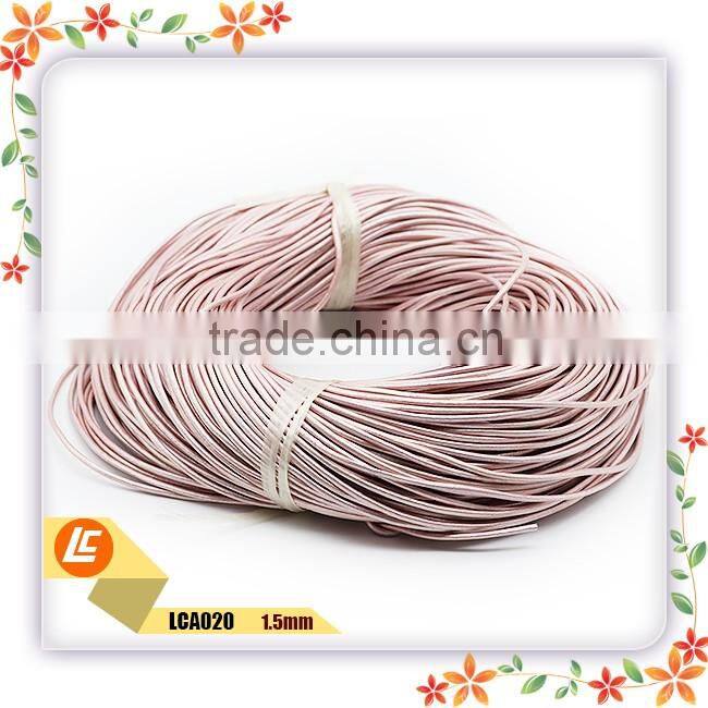 2mm round natural cowhide leather cord 100m
