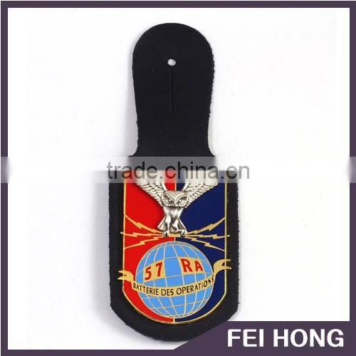 Personalized leather owl shape pin badge