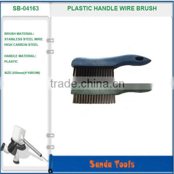 yellow plastic handle wire brush