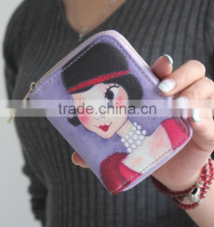 2016 new arrival purse cute girl's leather coin purse mini portable wallet