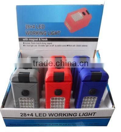 BT-4325 Multitunction Foldable 28+4 LED Work Light with Magnet and Hook