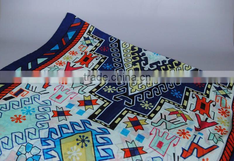 female big flower printed tassel scarf autumn popular cotton voile shawls wrap head pure muslim scarves/ pashmina