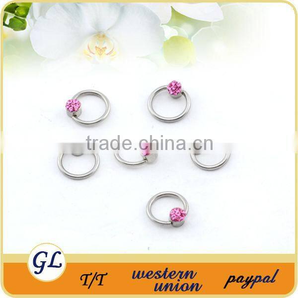 Surgical steel captive bead ring piercing jewelry BCR