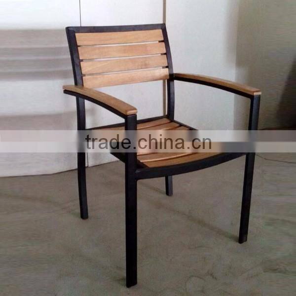 garden furniture outdoor restaurant wooden recliner aluminum dining chair YC016