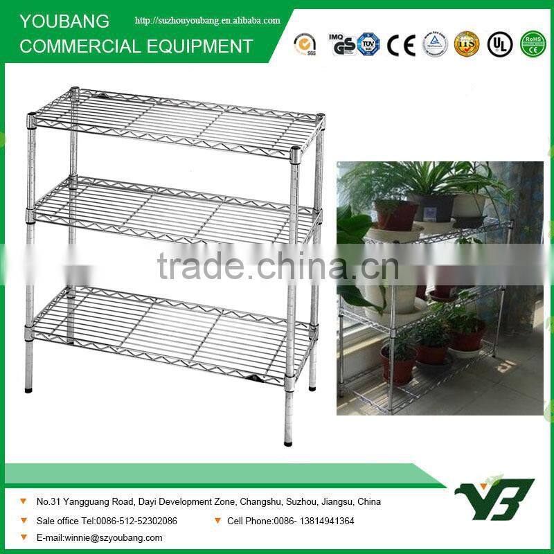 Multi-purpose Chrome Steel Shelf , Adjustable Wire Shelf Rack