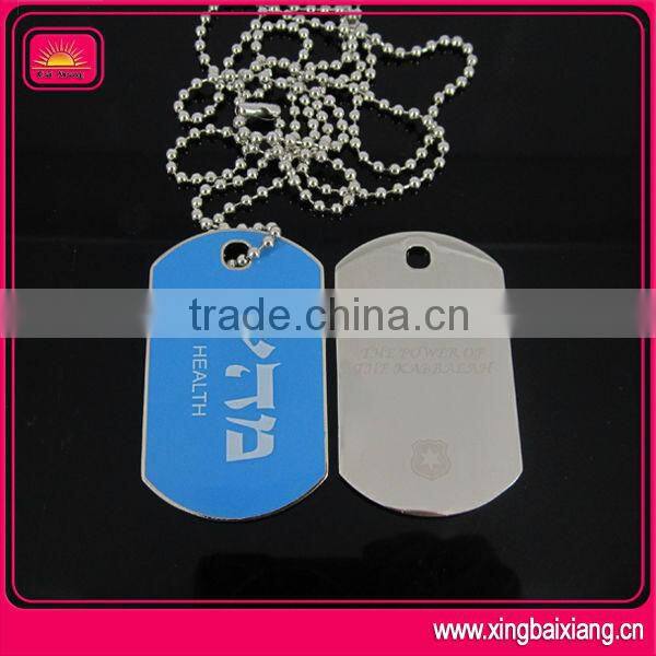 Custom anodized aluminum dog tag with laser engraving