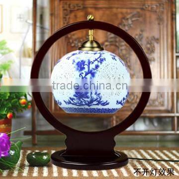 Vintage Industry Loft Style Iron Table Light Desk Lamp Porcelain For Bedroom Wedding Gift