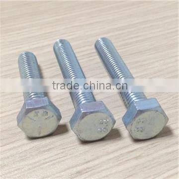 low carbon steel hex bolt zinc plated