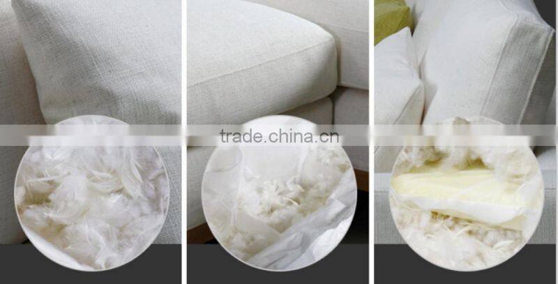 2017 New collection high quality cotton and line fabric solid wood construction sofa set