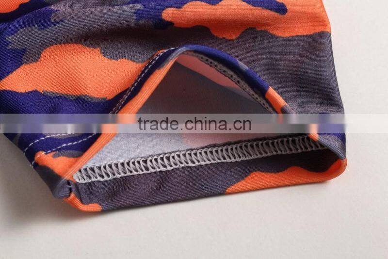 Bulk buy clothing women's camouflage clothing compression sports t shirt stretch polyester & spandex dry fit t-shirt