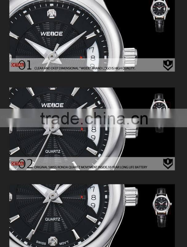 New 2014 Fashion WEIDE Famous Brand Watch Women Luxury Watch Quartz Movement Waterproof Leather Strap Watches Relogio Feminino