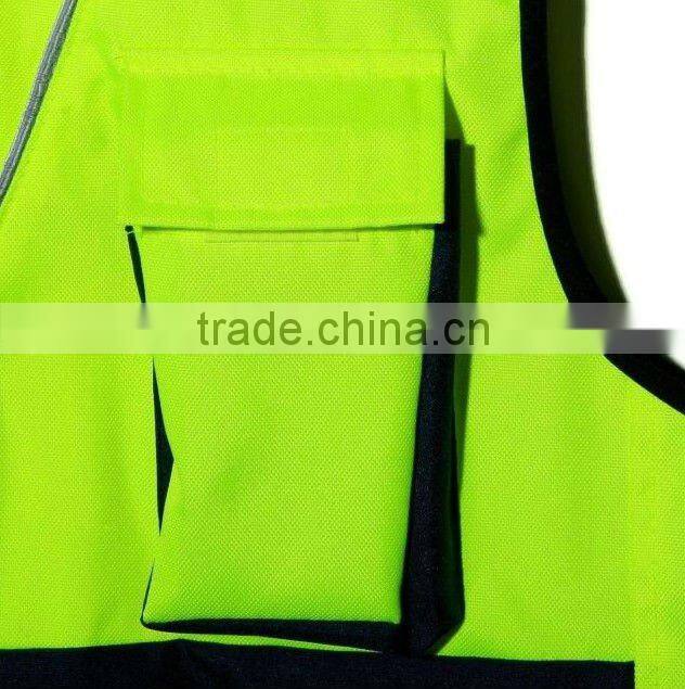 Fluorescence Green reflectitive material workwear vests