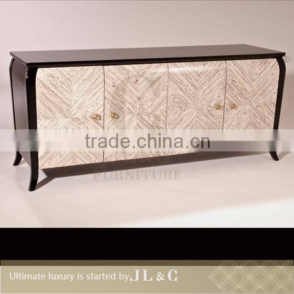 JB15-5 Luxury House Interior Design Solid Wood Sideboard Cabinet stainless Steel Frame-JL&C Classic Furniture