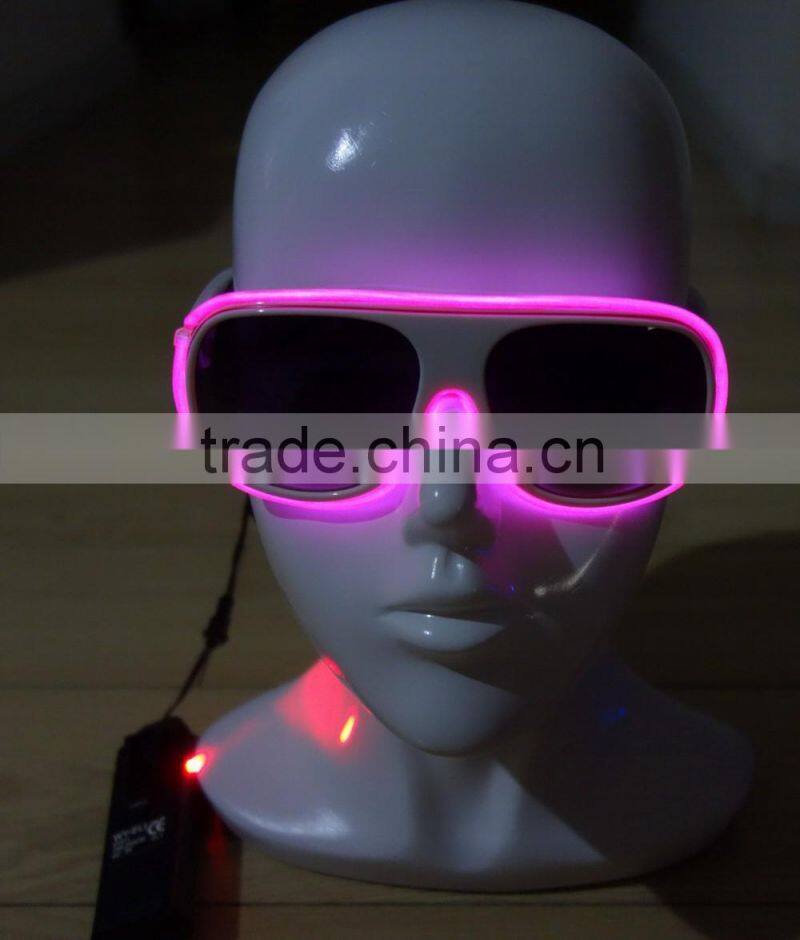 Green EL sunglasses/EL glow sunglasses/EL lighting glasses/Electroluminescent sunglasses