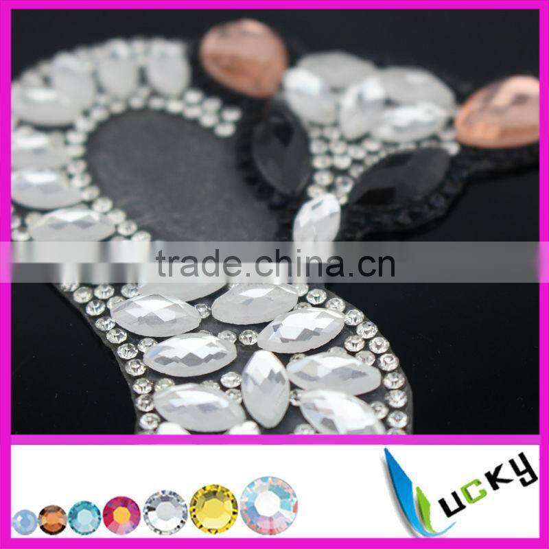 2014 new design animal fox shape hotfix rhinestone sticker