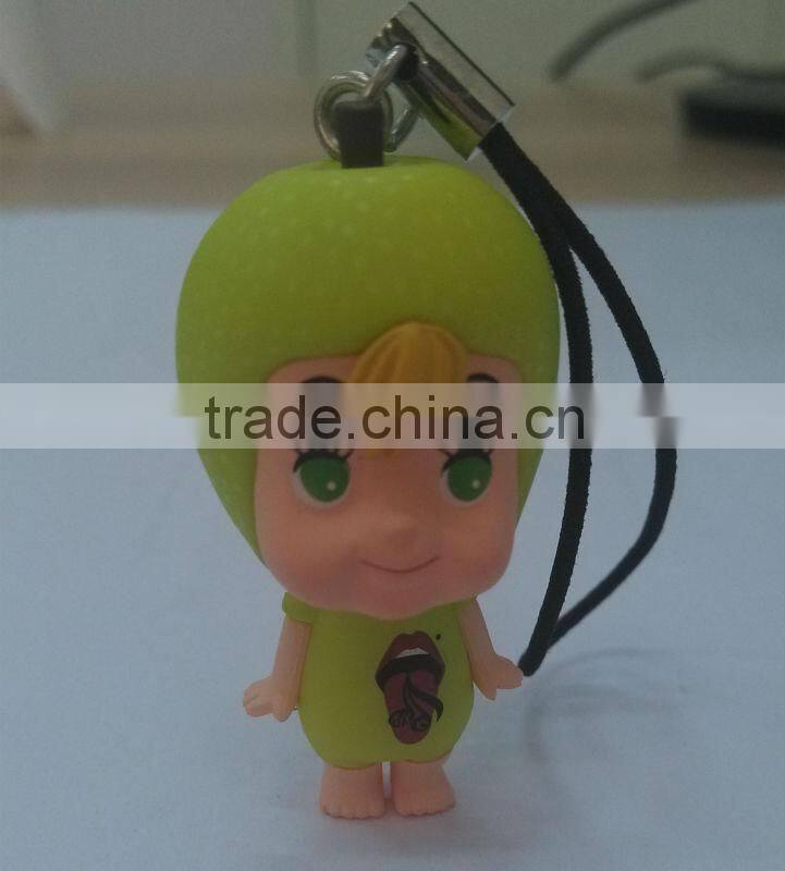 Newest Cartoon Gift,Small Plastic Toy With Mobile Phone Strap