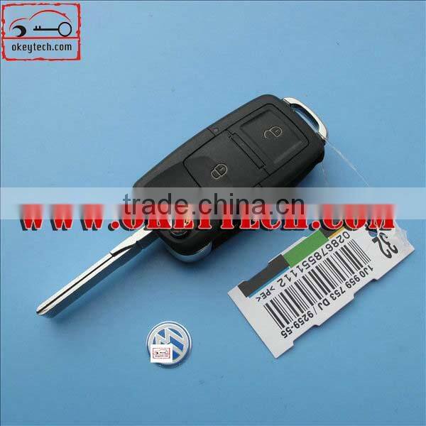 OkeyTech VW 2 button remote key control Id48 chip 433MHZ 1JO 959 753N remote key for vw remote key