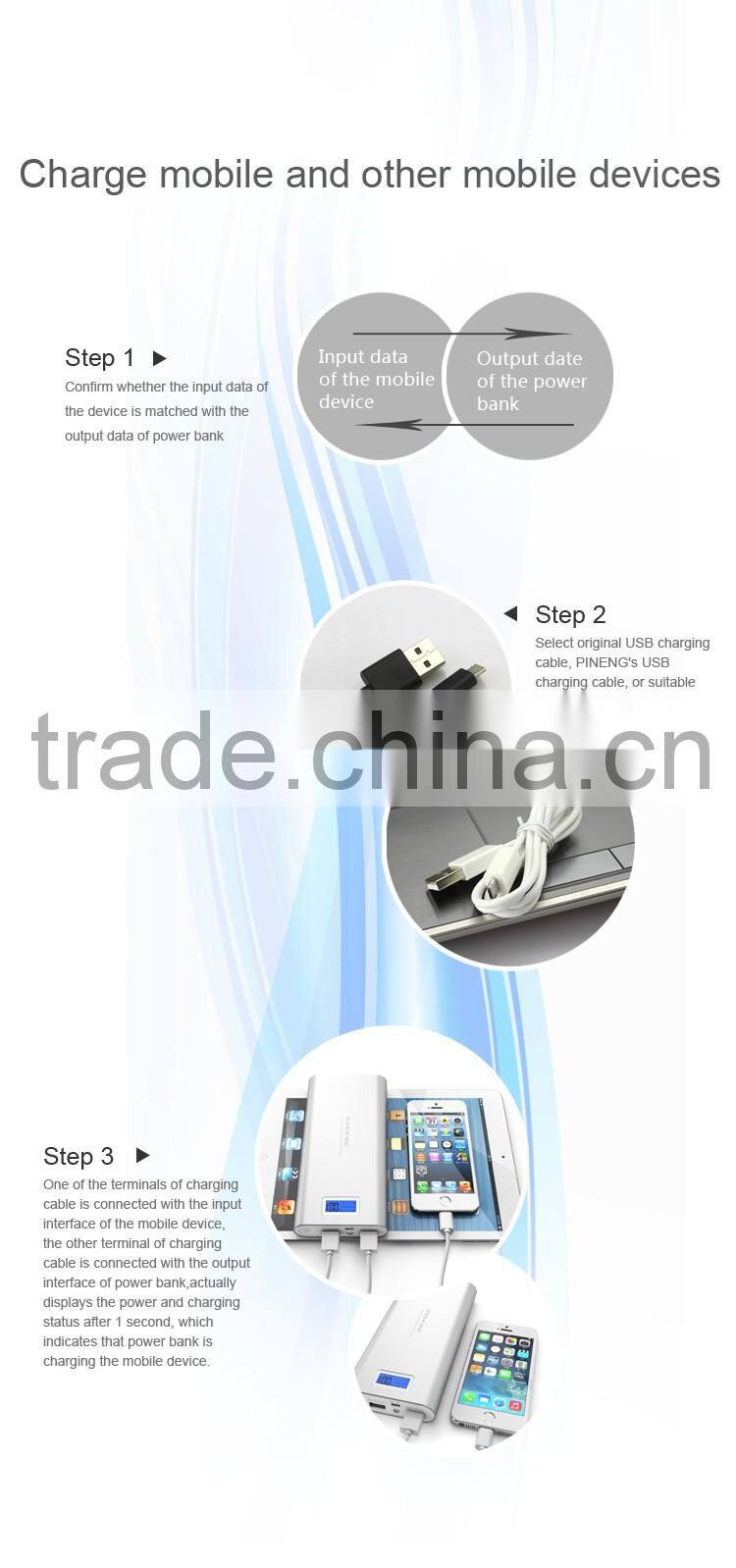 PINENG 20000mAh PN-989 High Capacity with LCD Display power bank