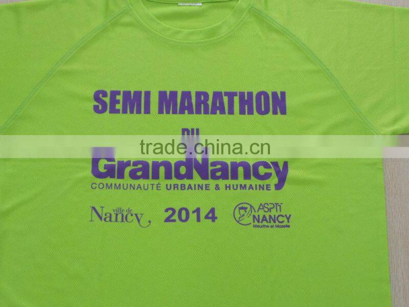 Round neck raglan sleeves word fluorescence color printing dry fit plain t-shirts