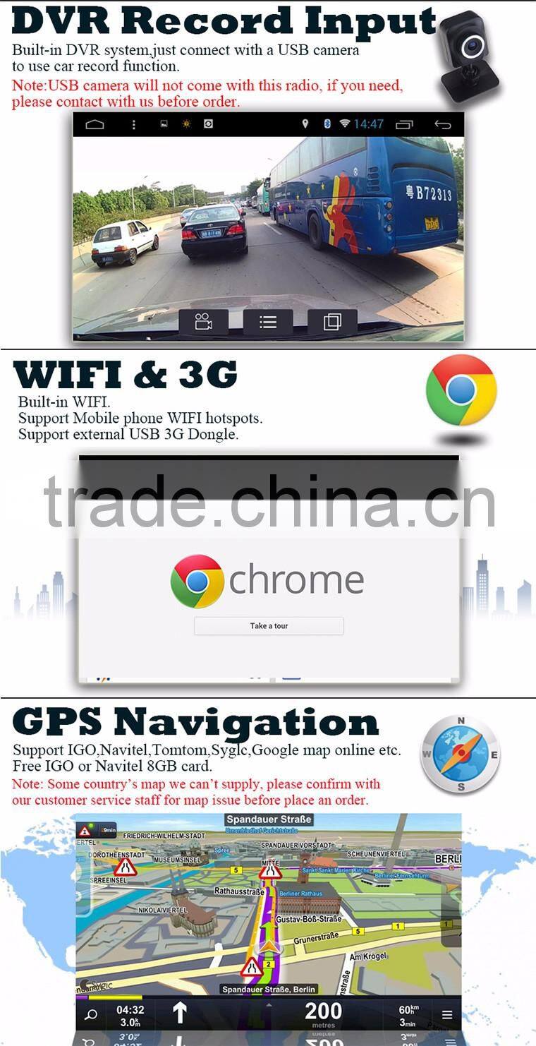 2016 Newest Quad Core android 4.4.2 full touch panel 2din universal GPS with RDS 1G+16G 1024*600