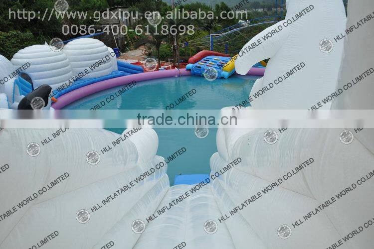 2016 New Design Giant Inflatable Obstacle Course with Water Pool Combo