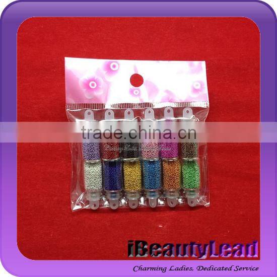 12 colors 3D decoration tiny caviar nail beads
