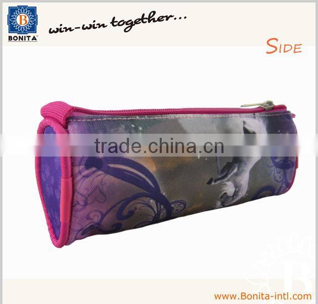 Full Printing 900D Nylon Round Zipper Pencil bag