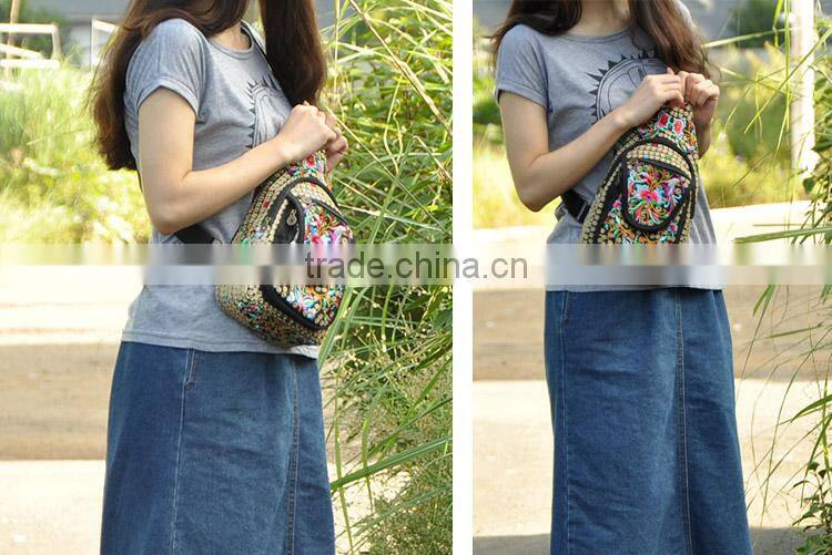 2016 Newest style multi waist pack embroidery shoulder bags for women