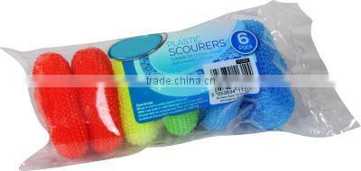 plastic mesh scourer ball,kitchen cleaning plastic pot scrubber