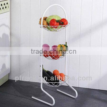 Triple-tiers wire fruit holder