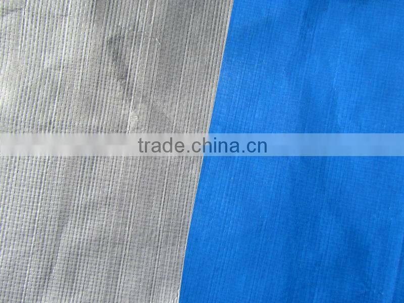 toughest medium duty canvas tarpaulin roll blue&silver,PE tarpaulin cover